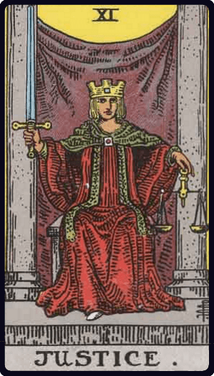 Adalet (Justice) tarot kartı görseli