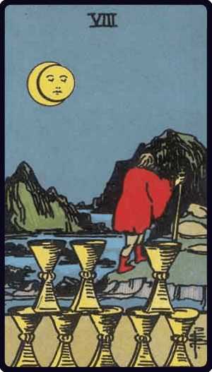 Kupa Sekizlisi tarot kartı