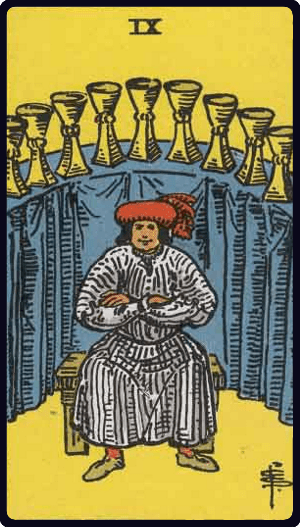 Kupa Dokuzlusu tarot kartı