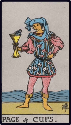 Kupa Oğlanı (Page of Cups) tarot kartı görseli