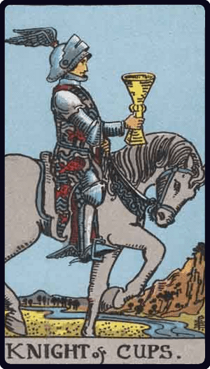 Kupa Şövalyesi (Knight of Cups) tarot kartı görseli