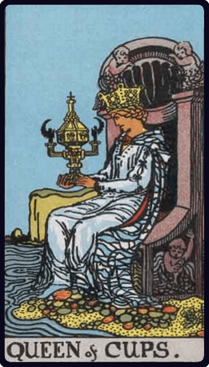 Kupa Kraliçesi (Queen of Cups) tarot kartı görseli