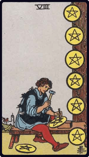 Tılsım Sekizlisi tarot kartı