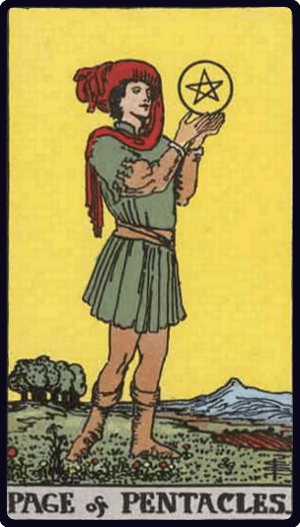 Tılsım Oğlanı (Page of Pentacles) tarot kartı görseli