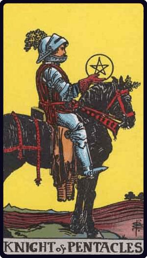 Tılsım Şövalyesi (Knight of Pentacles) tarot kartı görseli