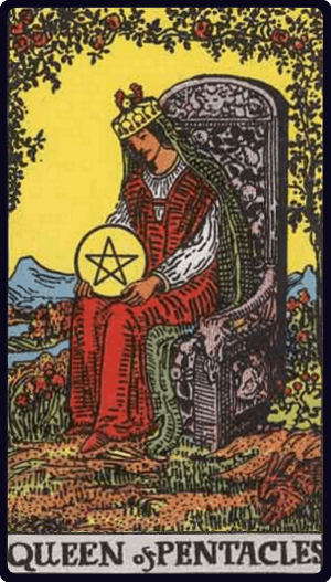 Tılsım Kraliçesi (Queen of Pentacles) tarot kartı görseli
