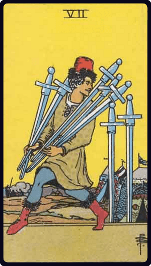 Kılıç Yedilisi tarot kartı