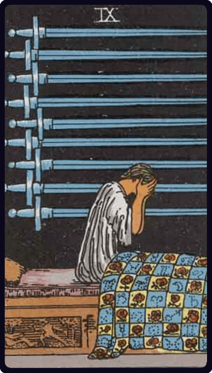 Kılıç Dokuzlusu tarot kartı