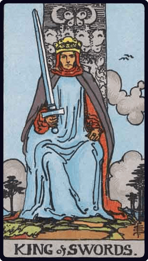 Kılıç Kralı (King of Swords) tarot kartı görseli