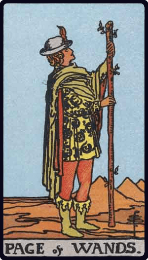Asa Oğlanı (Page of Wands) tarot kartı görseli
