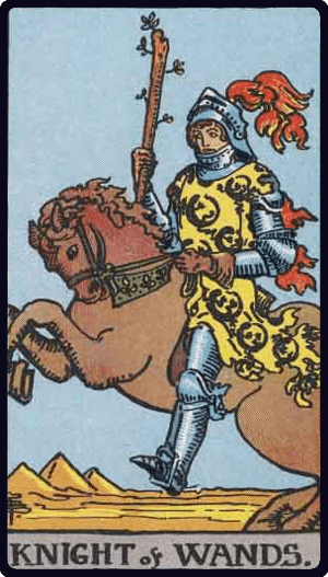 Asa Şövalyesi (Knight of Wands) tarot kartı görseli